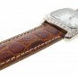 Linda Dano Silver Color Square Women Wristwatch Stones Bezel Leather Strap WL19B