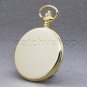 Gold Color Pocket Watch 47 MM Brass Men Watch Japan Sun Moon Movement Fob Chain