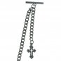 Albert Chain Pocket Watch Chain Silver Color Men Fob Chain Cross Fob T Bar AC138
