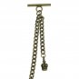 Albert Chain Bronze Pocket Watch Chain Fob Chain with Crown Fob T Bar Men AC60