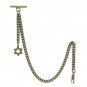 Albert Chain Bronze Pocket Watch Chain Fob Chain with Star Fob T Bar Men AC61