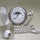Pocket Watch Silver Color 47 MM Brass Case Real Sun Moon Disc Dial on Fob Chain Pocket Watch Silver Color 47 MM Brass Case Real Sun Moon Disc Dial on Fob Chain