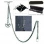 Albert Chain Pocket Watch Chain Silver Color Fob Chain for Men T Bar STAR Fob 52