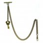 Albert Chain Bronze Pocket Watch Chain Fob Chain for Men Key Design Fob T Bar 18