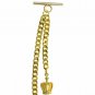Albert Chain Pocket Watch Chain GOLD Tone Crown Design Fob T Bar Swivel Clip 157