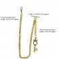 Albert Chain Pocket Watch Chain GOLD Tone KEY Design Fob T Bar Swivel Clip 156