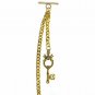 Albert Chain Pocket Watch Chain GOLD Tone KEY Design Fob T Bar Swivel Clip 156