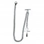 Albert Chain Steel Pocket Watch Chain Men Fob Chain T Bar Steel Cross Fob ACS08