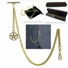 Gold Color Albert Chain Pocket Watch Chain Fob Chain for Men Star Fob T Bar AC53 Gold Color Albert Chain Pocket Watch Chain Fob Chain for Men Star Fob T Bar AC53
