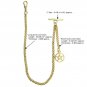 Gold Color Albert Chain Pocket Watch Chain Fob Chain for Men Star Fob T Bar AC53