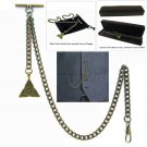 Albert Chain Bronze Pocket Watch Chain for Men Trinity Celtic Knot Fob T Bar A29 Albert Chain Bronze Pocket Watch Chain for Men Trinity Celtic Knot Fob T Bar A29
