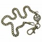 Pocket Watch Chain Bronze Albert Chain with Life Tree Medal Fob Swivel Clasp 173