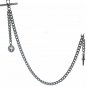 Albert Chain Silver Color Pocket Watch Chain CROSS Fob Swivel Clasp T Bar AC185