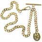 Albert Chain Gold Color Pocket Watch Chain Four Leaf Clover Fob Swivel Clasp 210