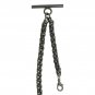 Black Albert Chain Pocket Watch Chain Spiga Wheat Chain Gunmetal color T Bar 112