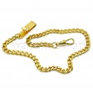 Gold Color Pocket Watch Chain for Men Albert Chain with Belt Clip swivel Clasp