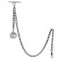 Albert Chain Silver Pocket Watch Chain Coin Design Fob T Bar Swivel Clasp AC72