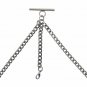 Silver Color Double Albert Chain Pocket Watch Chain Men T Bar Swivel Clasps AC20