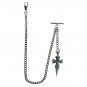 Albert Chain Silver Pocket Watch Chain for Men Religious Cross Fob T Bar AC113