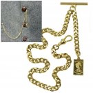 Albert Chain Gold Color Pocket Watch Chain Queen Elizabeth Fob Swivel Clasp 204