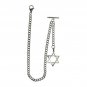 Steel Pocket Watch Chain Albert Chain STAR Design Fob Lobster Clasp T-Bar ACS02