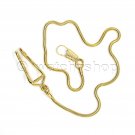 Pocket Watch Chain Gold Snake Chain Fob Chain Men Accessory with Belt Clip FC25