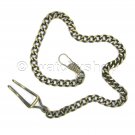 Bronze Pocket Watch Chain for Men Albert Chain Fob Chain with Belt Clip FC15