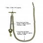 Bronze Albert Pocket Watch Chain for Men with Vintage Key Design Fob T Bar AC18
