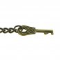 Bronze Albert Pocket Watch Chain for Men with Vintage Key Design Fob T Bar AC18