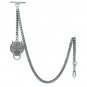 Albert Chain Silver Pocket Watch Chain for Men Ancient Animal Fob T Bar AC45