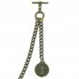 Albert Chain Bronze Pocket Watch Chain for Men Saint Benedict Fob T Bar AC42