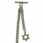 Albert Chain Bronze Pocket Watch Chain for Men with Star Design Fob T Bar AC61