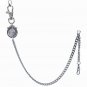Pocket Watch Chain Silver Albert Chain French Coin Medal Fob Swivel Clasp F208
