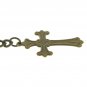 Albert Chain Bronze Pocket Watch Chain for Men Religious Cross Fob T Bar AC115