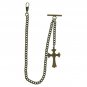 Albert Chain Bronze Pocket Watch Chain for Men Religious Cross Fob T Bar AC115