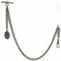 Albert Chain Bronze Pocket Watch Chain Saint Anthony Medal Fob Swivel Clasp A198