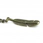 Albert Chain Bronze Pocket Watch Chain for Men with Feather Fob T Bar A50