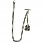 Albert Chain Bronze Pocket Watch Chain Men Lucky Four-Leaf Clover Fob T Bar A143