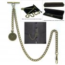 Albert Chain Bronze Pocket Watch Chain for Men Mini Pocket Watch Design Fob AC26