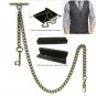 Albert Chain Bronze Pocket Watch Chain for Men with Antique Key Design Fob AC17