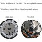 Black Chrono Watch Multifunction Japan VD57 SII Japan Movement Date Stones Bezel