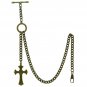 Albert Chain Bronze Pocket Watch Chain for Men with Cross Fob T Bar ACT115