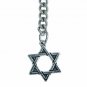 Silver Color Albert Pocket Watch Chain with Star Design Fob T Bar for Men AC105