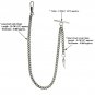 Albert Chain Silver Color Pocket Watch Chain for Men with Animal Tooth Fob AC65
