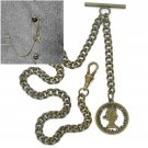 Albert Chain Bronze Pocket Watch Chain Queen Elizabeth Fob Swivel Clasp AC206