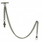 Albert Chain Bronze Color Pocket Watch Chain for Men with Cross Fob T Bar AC137