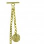 Albert Chain Gold Pocket Watch Chain Half Penny Coin Fob T Bar Swivel Clasp AC79