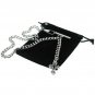 Albert Chain Silver Color Pocket Watch Chain for Men with Cross Fob T Bar AC138