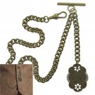 Albert Chain Bronze Pocket Watch Chain Letter Initial M Fob Swivel Clasp T Bar Albert Chain Bronze Pocket Watch Chain Letter Initial M Fob Swivel Clasp T Bar