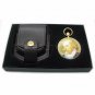 Pocket Watch German Poet Friedrich Schiller Gold Plating with Leather Pouch
